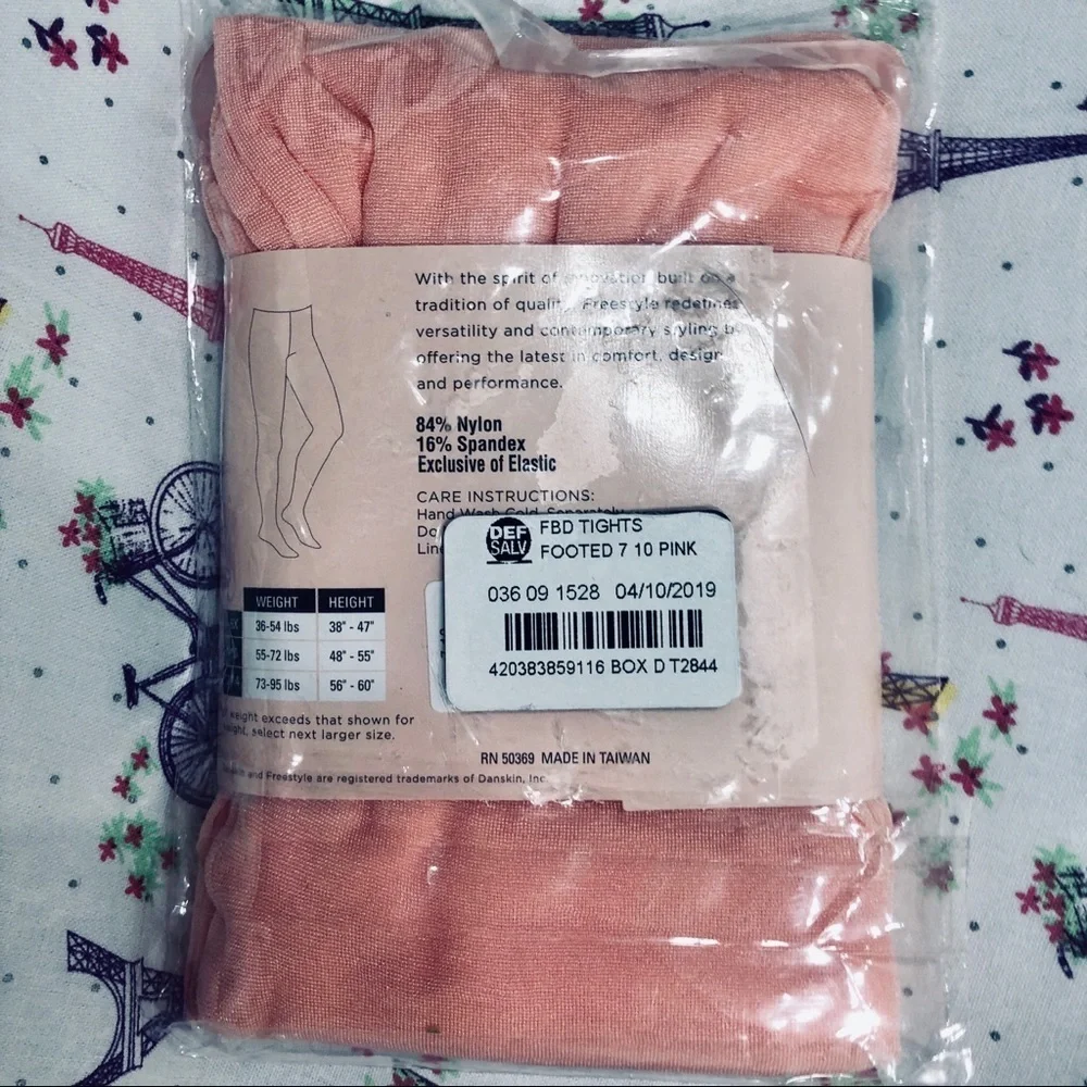 Danskin Girl’s Pink Dance Tights Size 7 - 10